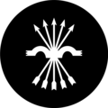 Nationalist air force black roundel with arrows
