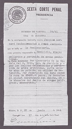 Archivo:Sentencia definitiva condenando a Ramón Mercader en 1944 - 'Ramón Mercader, mi hermano' (Luis Mercader y Germán Sánchez)