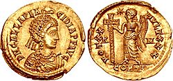 Archivo:Solidus of Galla Placidia, AD 425-426