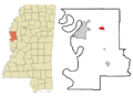 Washington County Mississippi Incorporated and Unincorporated areas Leland Highlighted