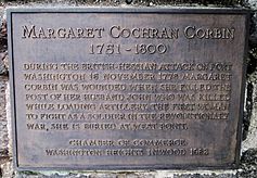 Archivo:2015 Fort Tryon Park Margaret Corbin plaque