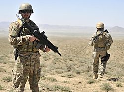 Archivo:Albanian special operations forces, provide security as Afghan Border Police (ABP) break ground on a new checkpoint in the district of Spin Boldak, Kandahar province, Afghanistan, March 25, 2013 130325-A-MX357-127