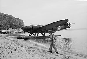 Archivo:Cant Z506 on Sicily beach side 1943