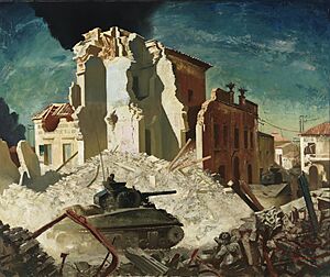 Charles Comfort-Canadian Armour Passing Through Ortona (CWM 19710261-2152).jpg