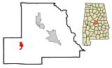 Chilton County Alabama Incorporated and Unincorporated areas Maplesville Highlighted.svg