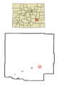 Crowley County Colorado Incorporated and Unincorporated areas Sugar City Highlighted
