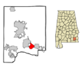 Dale County Alabama Incorporated and Unincorporated areas Pinckard Highlighted
