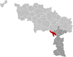 Erquelinnes Hainaut Belgium Map.svg