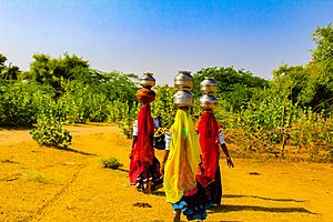Archivo:Indian women carrying water