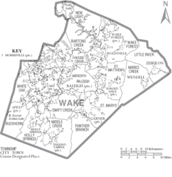 Archivo:Map of Wake County North Carolina With Municipal and Township Labels