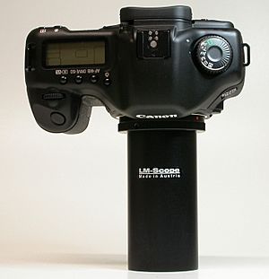 Archivo:Microscope DSLR Adapte Canon Eos 350