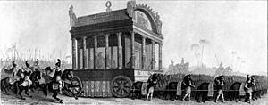 Archivo:Mid-nineteenth century reconstruction of Alexander's catafalque based on the description by Diodorus