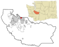 Pierce County Washington Incorporated and Unincorporated areas Milton Highlighted