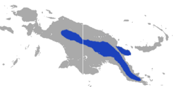 Distribución en la isla de Nueva Guinea