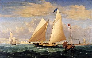Archivo:The Yacht 'America' Winning the International Race Fitz Hugh Lane 1851