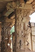 Yali pillars at entrance of Ranganatha Swamy temple at Neerthadi
