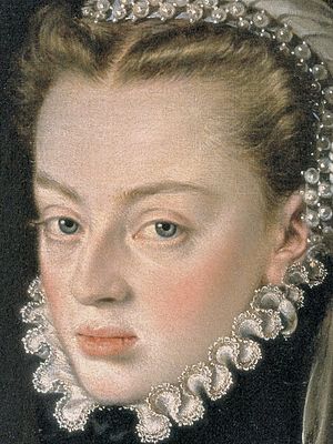 Archivo:Alonso Sánchez Coello - Portrait of Juana of Austria, Princess of Portugal (detail)