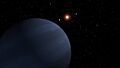 Artist's concept shows four of the five planets that orbit 55 Cancri, a star much like our own