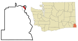 Asotin County Washington Incorporated and Unincorporated areas West Clarkston-Highland Highlighted.svg