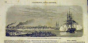 Archivo:Bombardment of San Juan del Norte, 1854