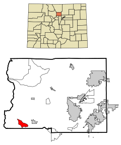 Boulder County Colorado Incorporated and Unincorporated areas Eldora Highlighted.svg