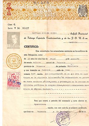 Archivo:Certificado de FET de las JONS 1954