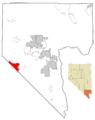 Clark County Nevada Incorporated and Unincorporated areas Sandy Valley Highlighted