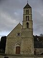 Commes, église Notre-Dame, façade nord-ouest et clocher