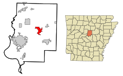 Faulkner County Arkansas Incorporated and Unincorporated areas Holland Highlighted.svg