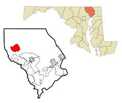 Harford County Maryland Incorporated and Unincorporated areas Jarrettsville Highlighted.svg