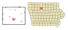 Humboldt County Iowa Incorporated and Unincorporated areas Dakota City Highlighted.svg