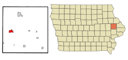 Jones County Iowa Incorporated and Unincorporated areas Anamosa Highlighted.svg