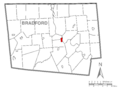 Map of Towanda, Bradford County, Pennsylvania Highlighted