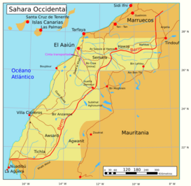 Mapa del Sahara Occidental