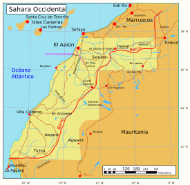 Mapa del Sahara Occidental