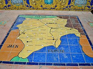 Archivo:Mapa de la Provincia de Albacete en la Plaza de España de Sevilla