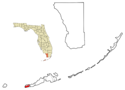Monroe County Florida Incorporated and Unincorporated areas Key West Highlighted.svg