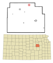 Morris County Kansas Incorporated and Unincorporated areas Dwight Highlighted.svg