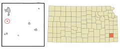 Neosho County Kansas Incorporated and Unincorporated areas Earlton Highlighted.svg