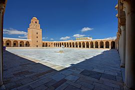 Overview of the courtyard of the Great Mosque of Kairouan