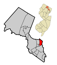Passaic County New Jersey Incorporated and Unincorporated areas Hawthorne Highlighted.svg