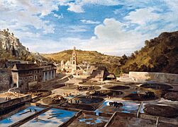 Patio de la Hacienda de Santa María Regla - 1857 - Eugenio Landesio - Museo Soumaya