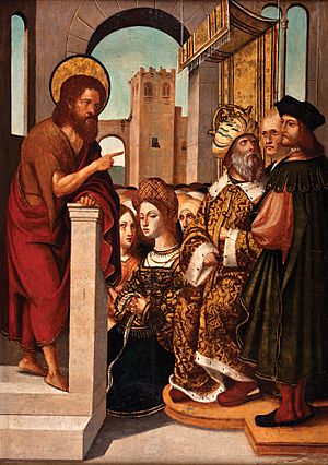 Archivo:Pere Mates- Predicació de Sant Joan Baptista