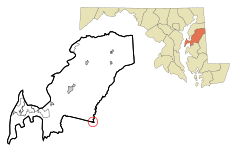 Queen Anne's County Maryland Incorporated and Unincorporated areas Queen Anne Highlighted.svg