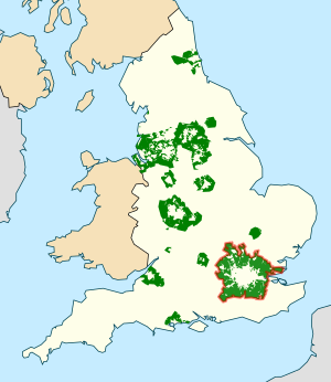 Archivo:The Metropolitan Green Belt among the green belts of England