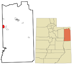 Uintah County Utah incorporated and unincorporated areas Ballard highlighted.svg