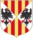 Arms of the Aragonese Kings of Sicily (Shape Variant).svg
