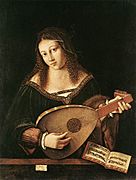 Bartolomeo Veneto Woman playing a lute