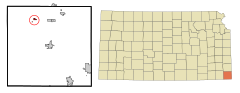 Cherokee County Kansas Incorporated and Unincorporated areas West Mineral Highlighted.svg