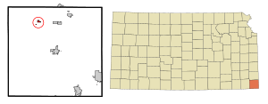 Archivo:Cherokee County Kansas Incorporated and Unincorporated areas West Mineral Highlighted